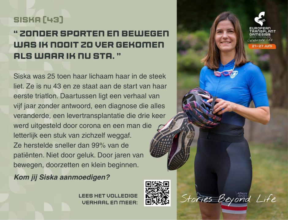 Van een tweede kans naar Europees goud: AVTer Siska schittert op de European Transplant Games
